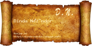 Dinda Nándor névjegykártya